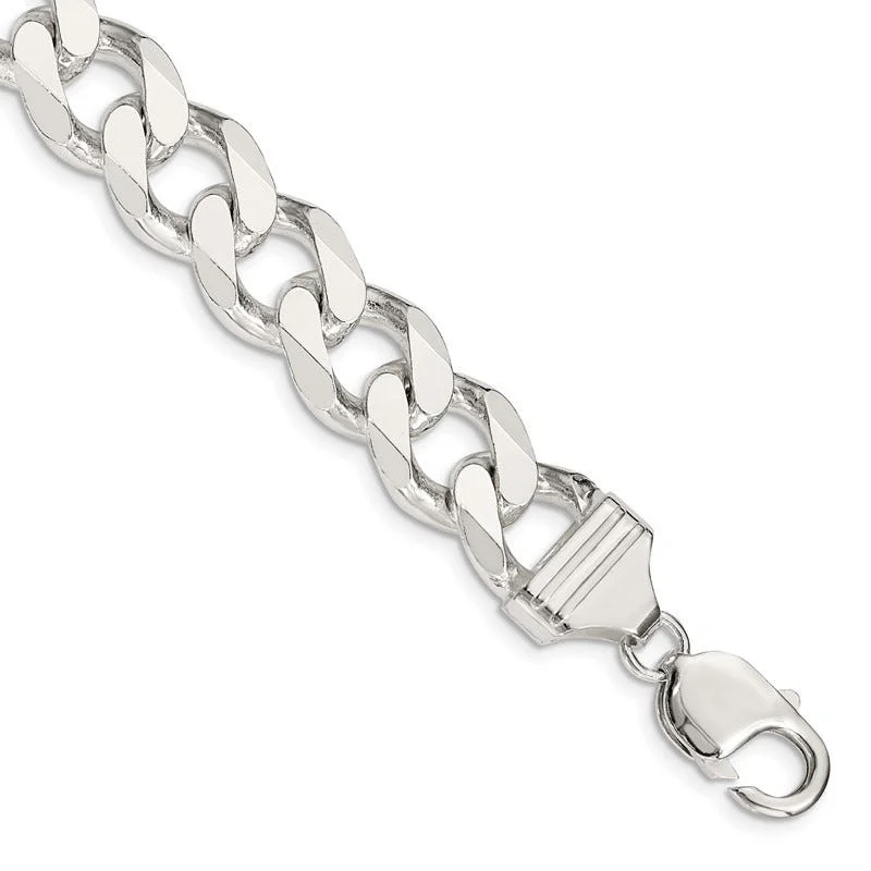 Fashionable Bracelets with Charms-Sterling Silver 13mm Curb Chain Bracelet