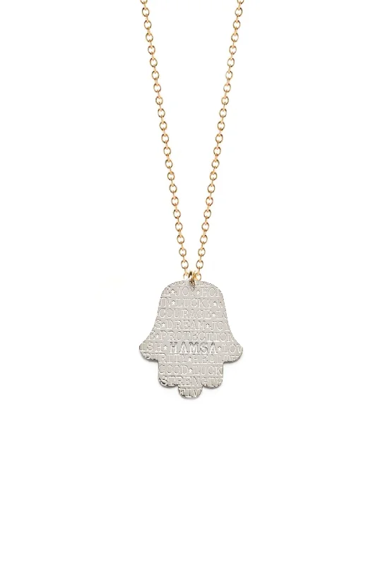 Engraved Necklace for Personal Touch-Good Karma Hamsa Necklace