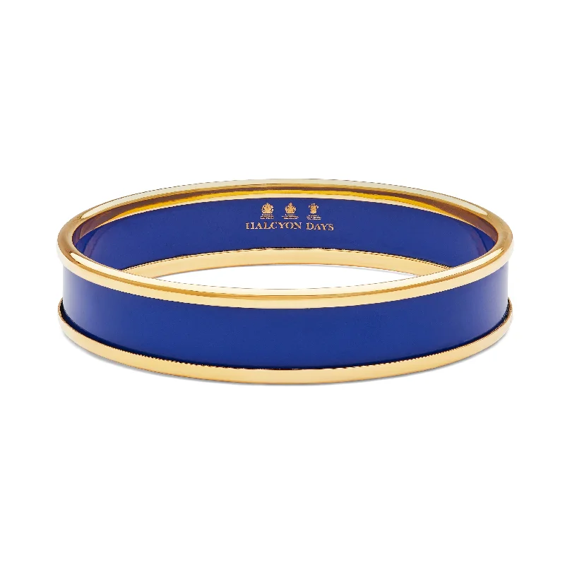 Elegant Gold Bangles with Diamond Detail-Cobalt & Gold Enamel Bangle