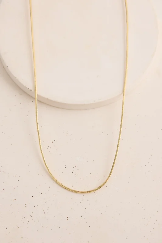 Simple Silver Necklace with Pendant-Zina Necklace Gold