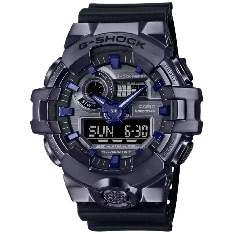 Chronograph Watches for Precision Timekeeping-G-Shock G-Steel in Dark Purple Elegance