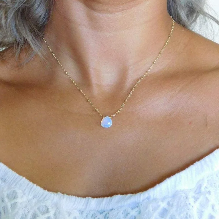 Chic Gold Necklace for Fashionistas-Opalite Drop Necklace