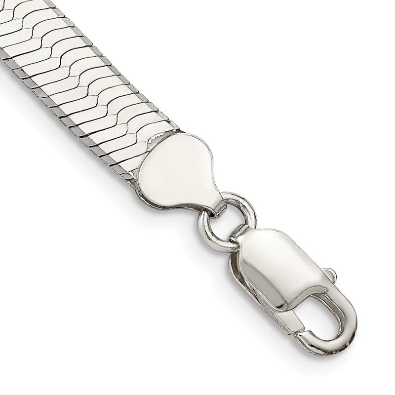 Modern Stainless Steel Bracelet for Men-Sterling Silver 8mm Magic Herringbone Chain Bracelet