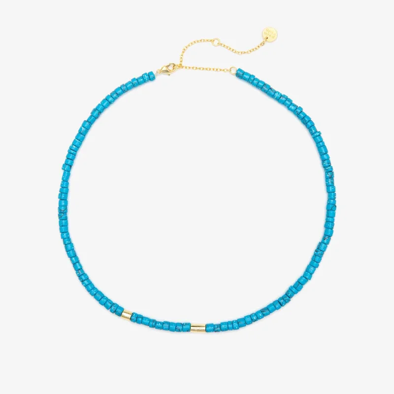 Designer Necklace for Fashion Lovers-Turquoise Stone Choker