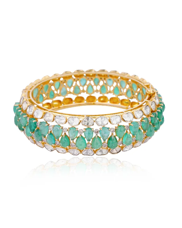 Vintage Bridal Bangles for Weddings-Rashmi Polki And Diamond Bangle