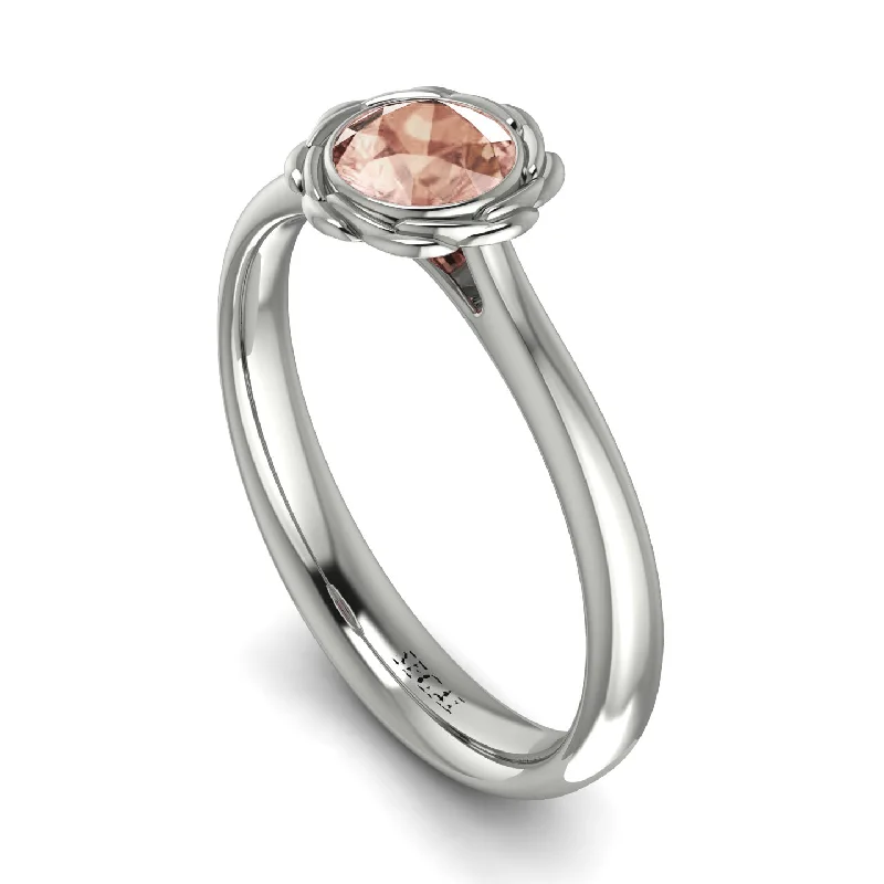 Luxury Diamond Ring for Men-Solitaire Minimalist Morganite Ring - Eden No. 903