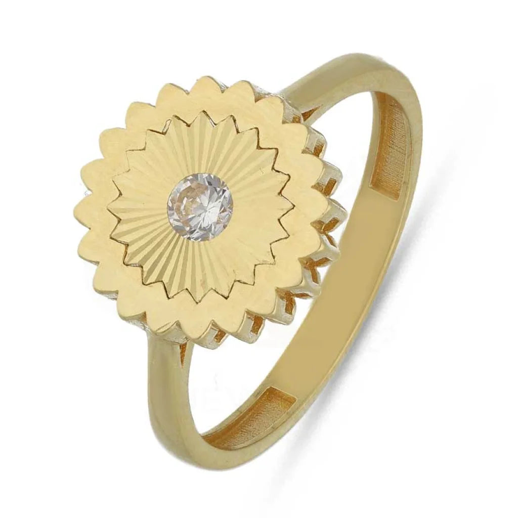 Stylish Wedding Band for Women-Gold Flower Shaped Ring 18KT - FKJRN18K3790