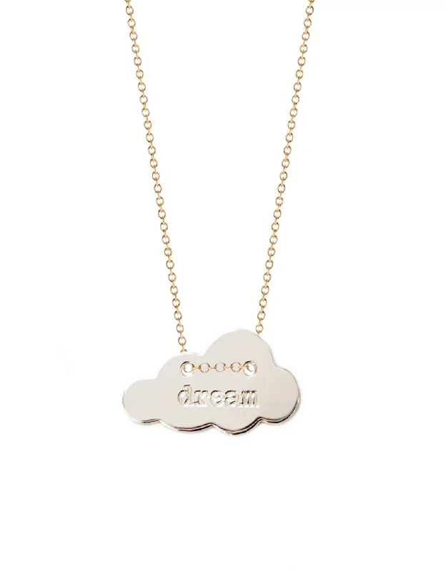 Simple Silver Pendant Necklace-Day Dream Cloud Necklace