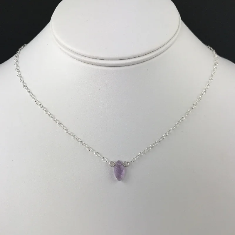 Necklaces with Initials-Side to Side Amethyst Necklace