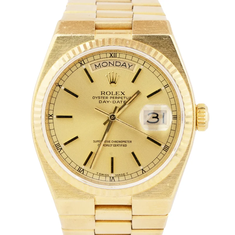 Elegant Watches for Special Occasions-UNPOLISHED Rolex OysterQuartz Day-Date President Champagne Gold 36mm Watch 19018