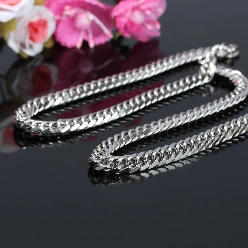 Fashion Necklace for Young Women-Stainless Steel Men Boys Jewelry Chain Necklace Curb Chains With Lobster Claw Clasp 4260-B80639