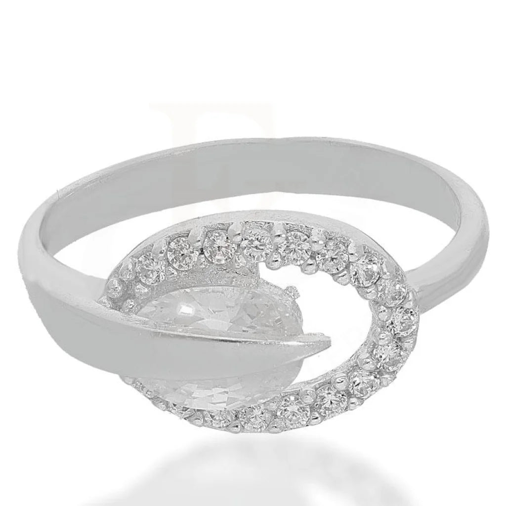 Wedding Ring with Diamond Accent-Sterling Silver 925 Oval Shaped Solitaire Ring - FKJRNSL2168