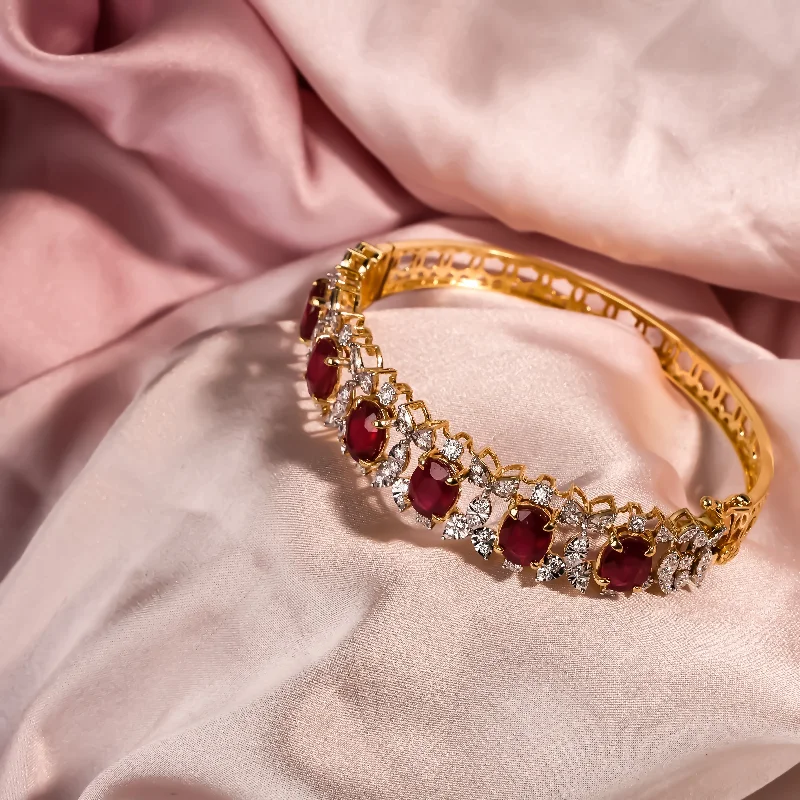 Handmade Rose Gold Bangles for Brides-Diamond Bangle