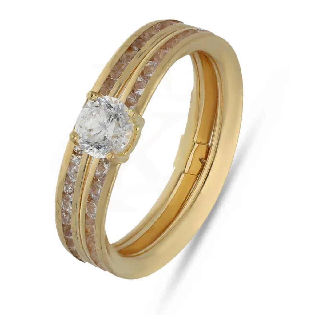 Simple Wedding Ring for Men-Gold Solitaire Ring 18KT - FKJRN18K3795