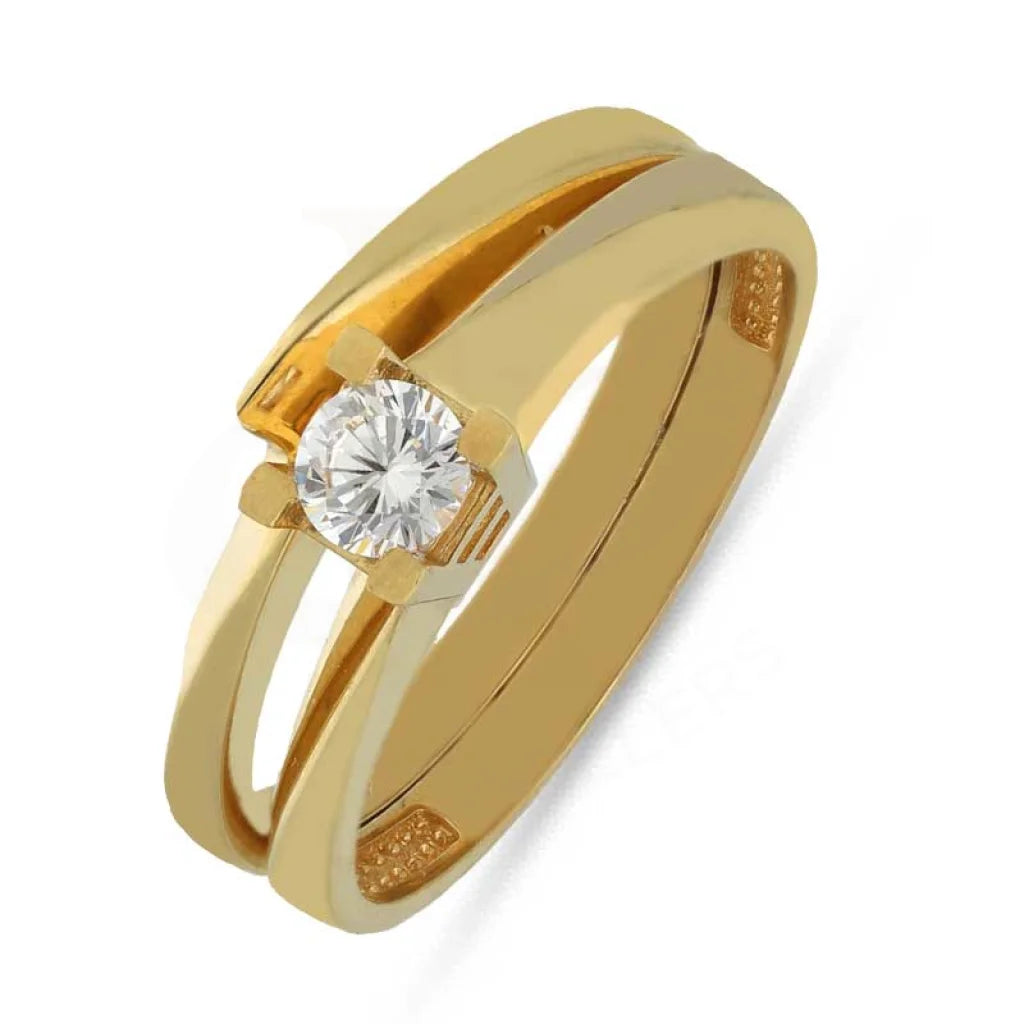 Birthstone Ring for Custom Jewelry-Gold Solitaire Twin Ring 18KT - FKJRN18K3854