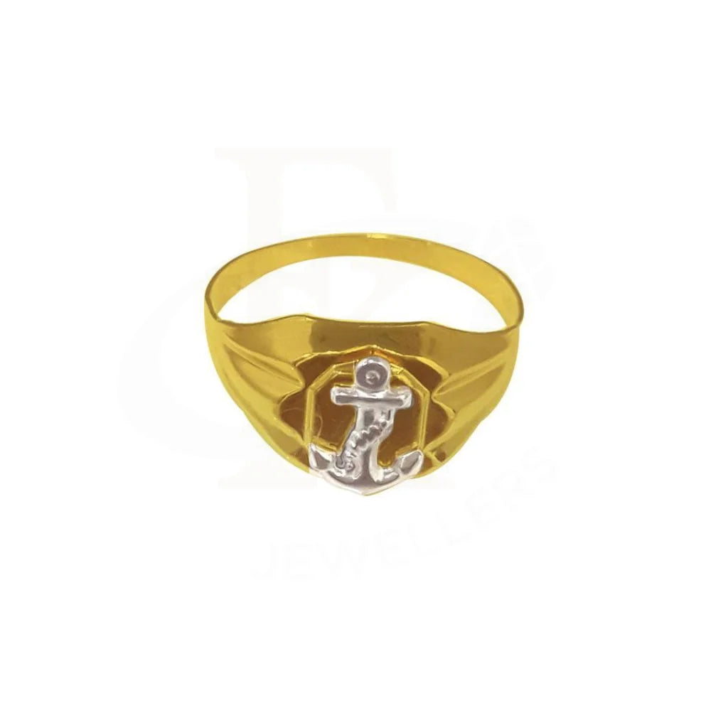 Bold Stackable Rings for Fashion-Gold Men's Anchor Ring 18KT - FKJRN1849