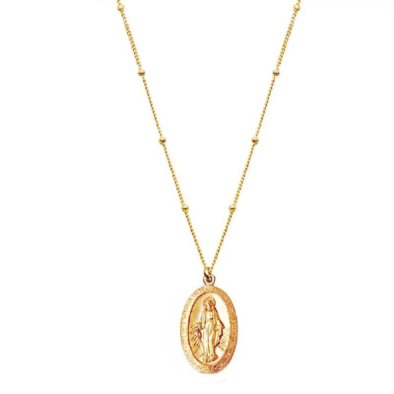 Crystal Bead Necklace for Casual Wear-Virgin De Guadalupe Necklace