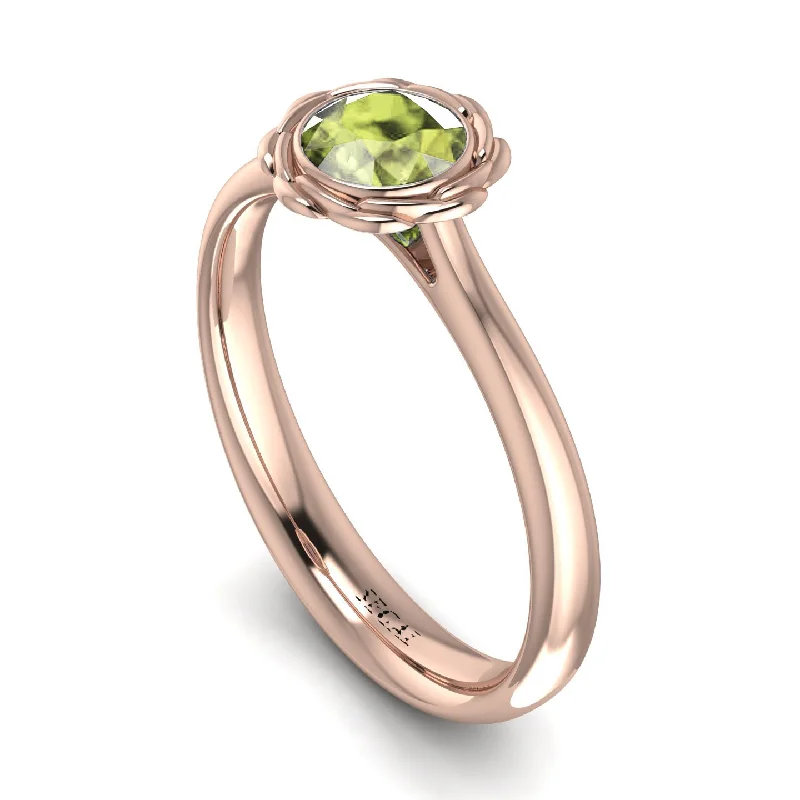 Beautiful Amethyst Ring for Women-Solitaire Minimalist Peridot Ring - Eden No. 702