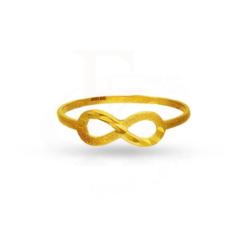 Classic Diamond Ring for Engagement-Gold Infinity Shaped Ring 18KT - FKJRN18K2253