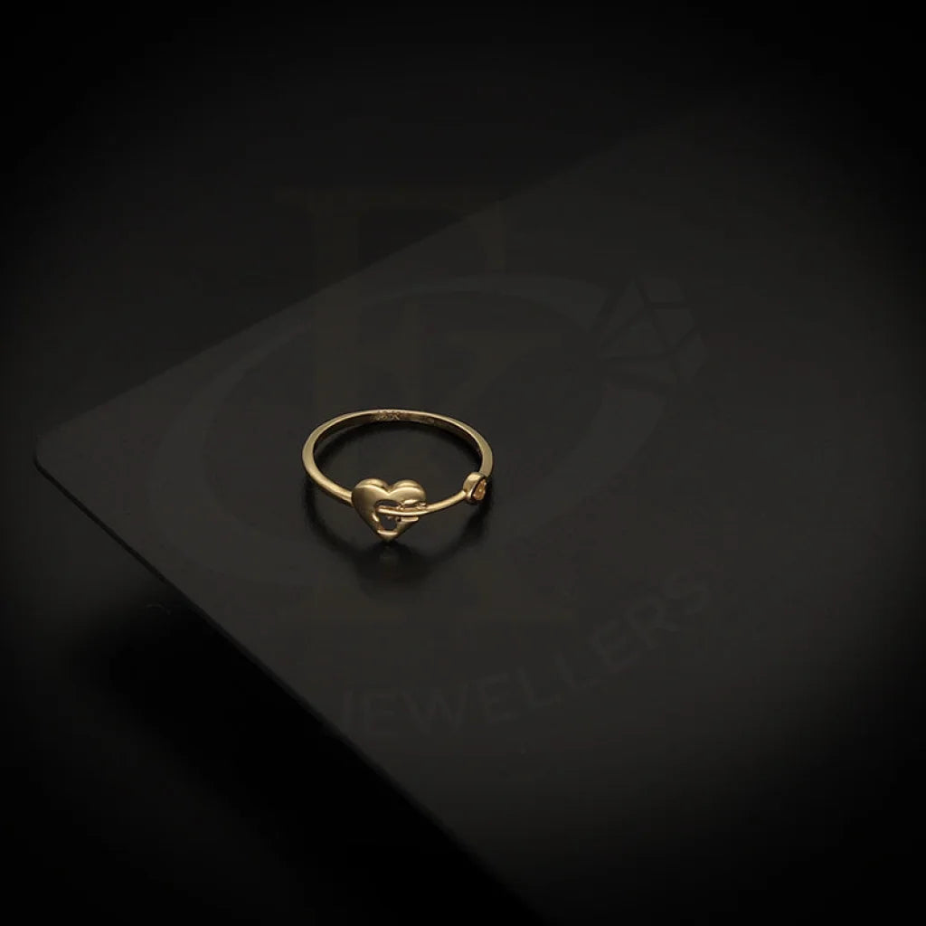 Simple Silver Band Ring for Men-Gold Heart Lock With Key Ring 18KT - FKJRN18K5497