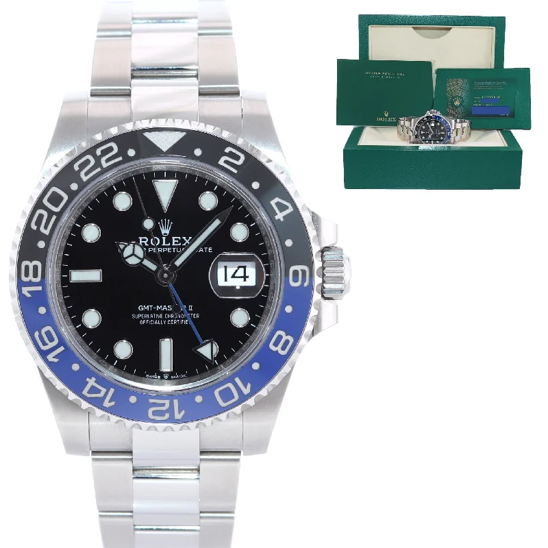 Modern Stainless Steel Watches for Men-2022 NEW PAPERS Rolex 126710 GMT Master Batman Black Blue Oyster Ceramic Watch