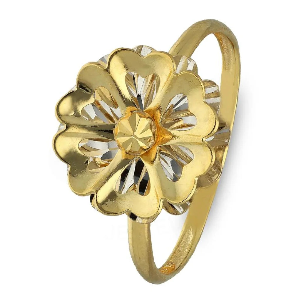 Custom Ring for Proposal-Gold Flower Shaped Ring 18KT - FKJRN18K3374