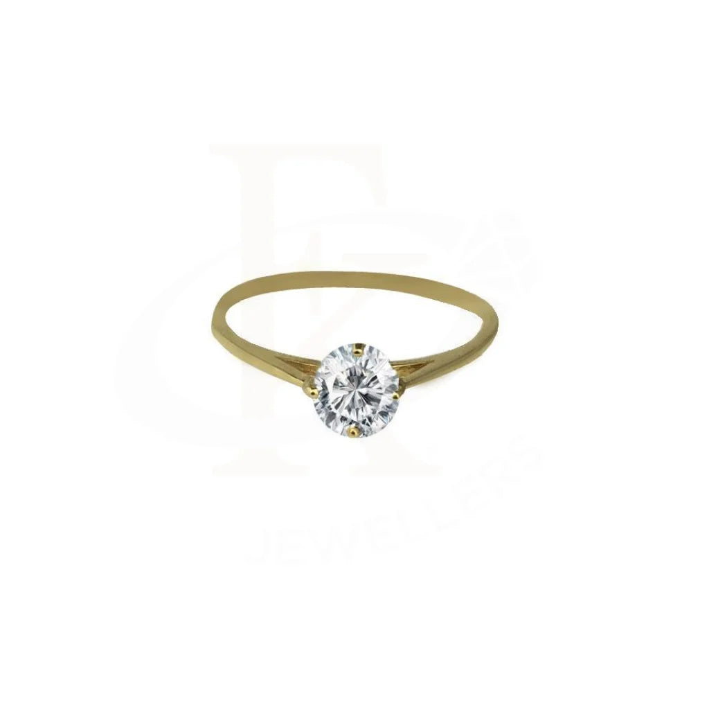 Silver Engagement Ring for Minimalist Style-Gold Solitaire Ring 18KT - FKJRN1489