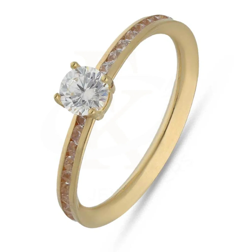 Luxury Gemstone Ring for Women-Gold Solitaire Ring 18KT - FKJRN18K3796