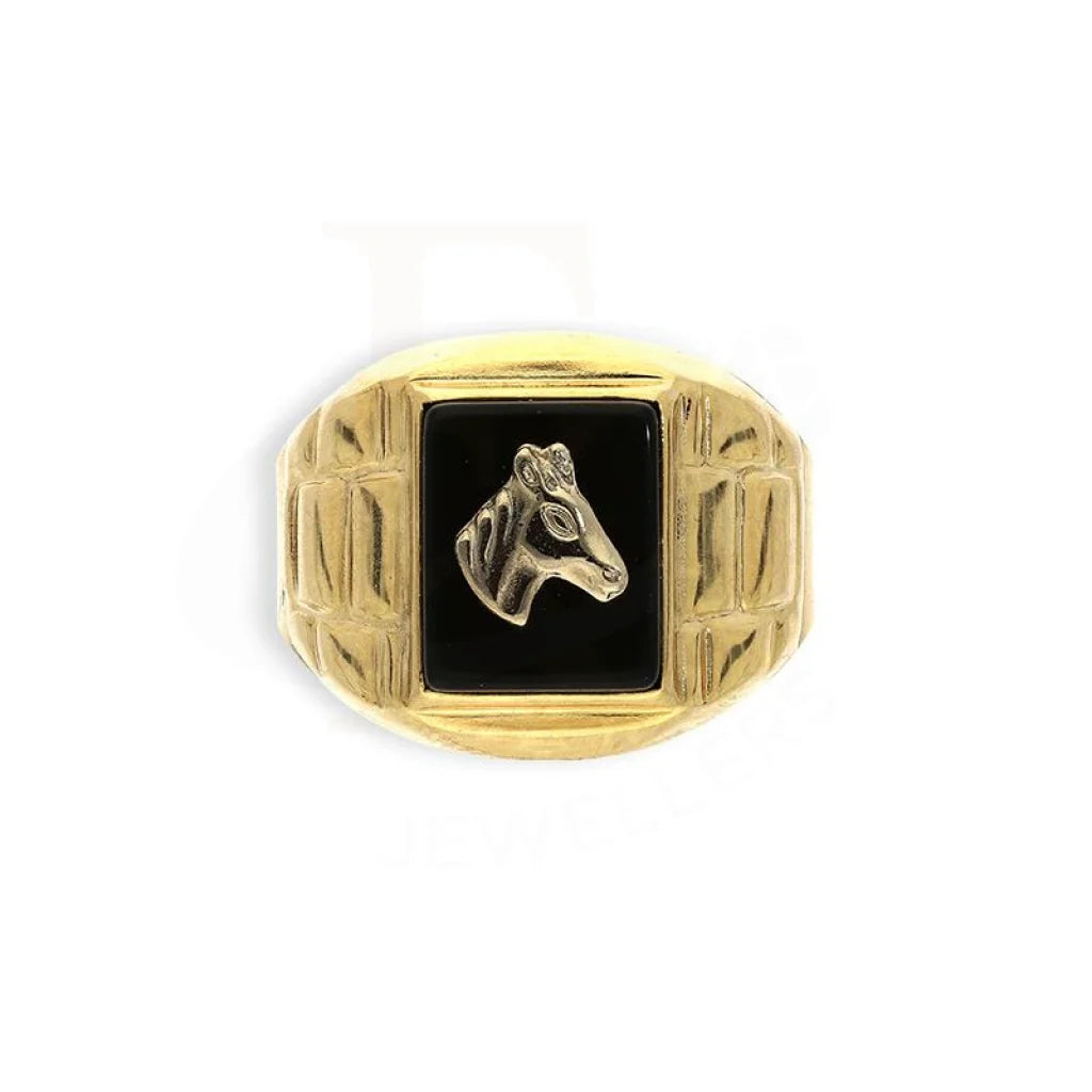 Rose Gold Engagement Ring-Gold Men's Horse Ring in 18KT - FKJRN18K2683