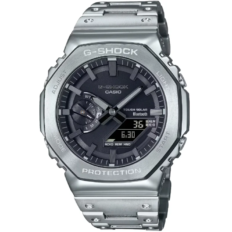 Smart Watches for Fitness Tracking-G-Shock Full Metal Silver & Black