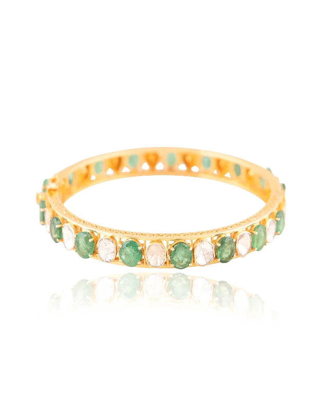 Colorful Gemstone Bangles for Fashion-Kirstin Polki Bangle