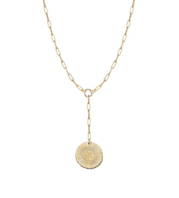 Luxury Crystal Necklace for Glamour-Vesta Multiple Initial Medallion Lariat