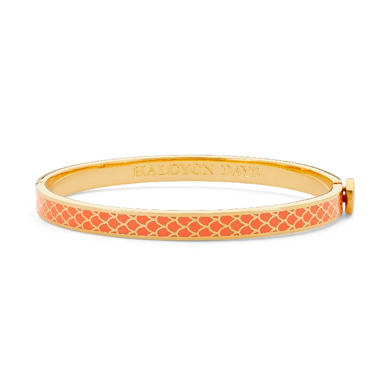 Boho Bangles for Relaxed Look-Skinny Salamander Orange & Gold Bangle