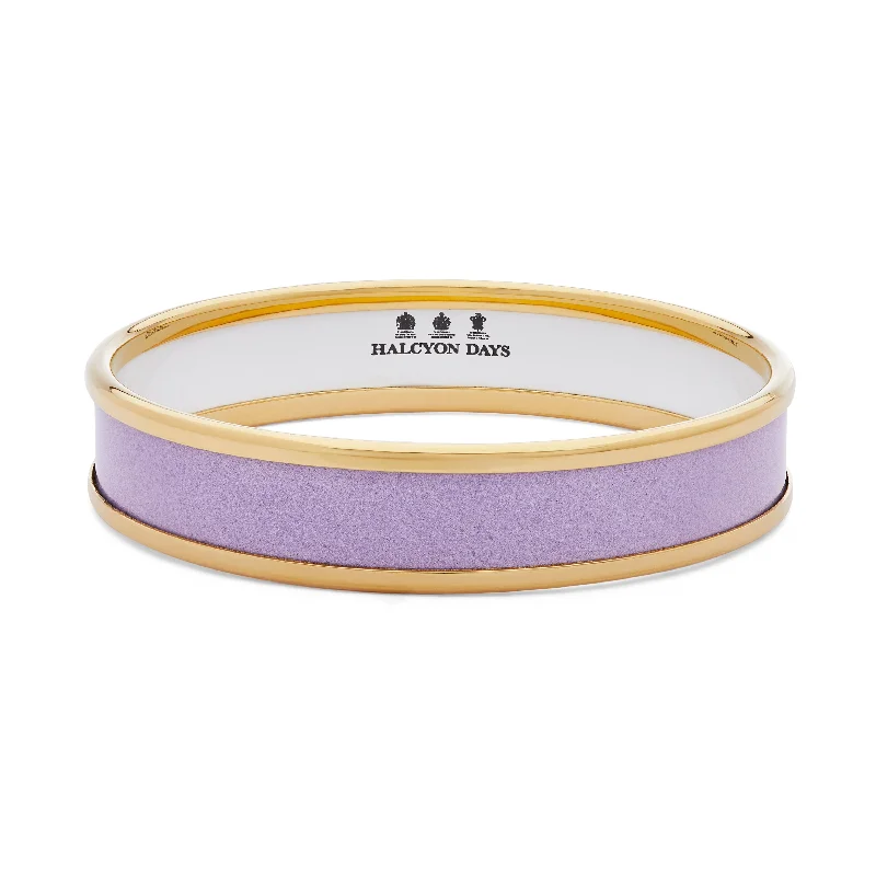 Classic Gold Bangle Set for Weddings-Lavender & Gold Enamel Bangle