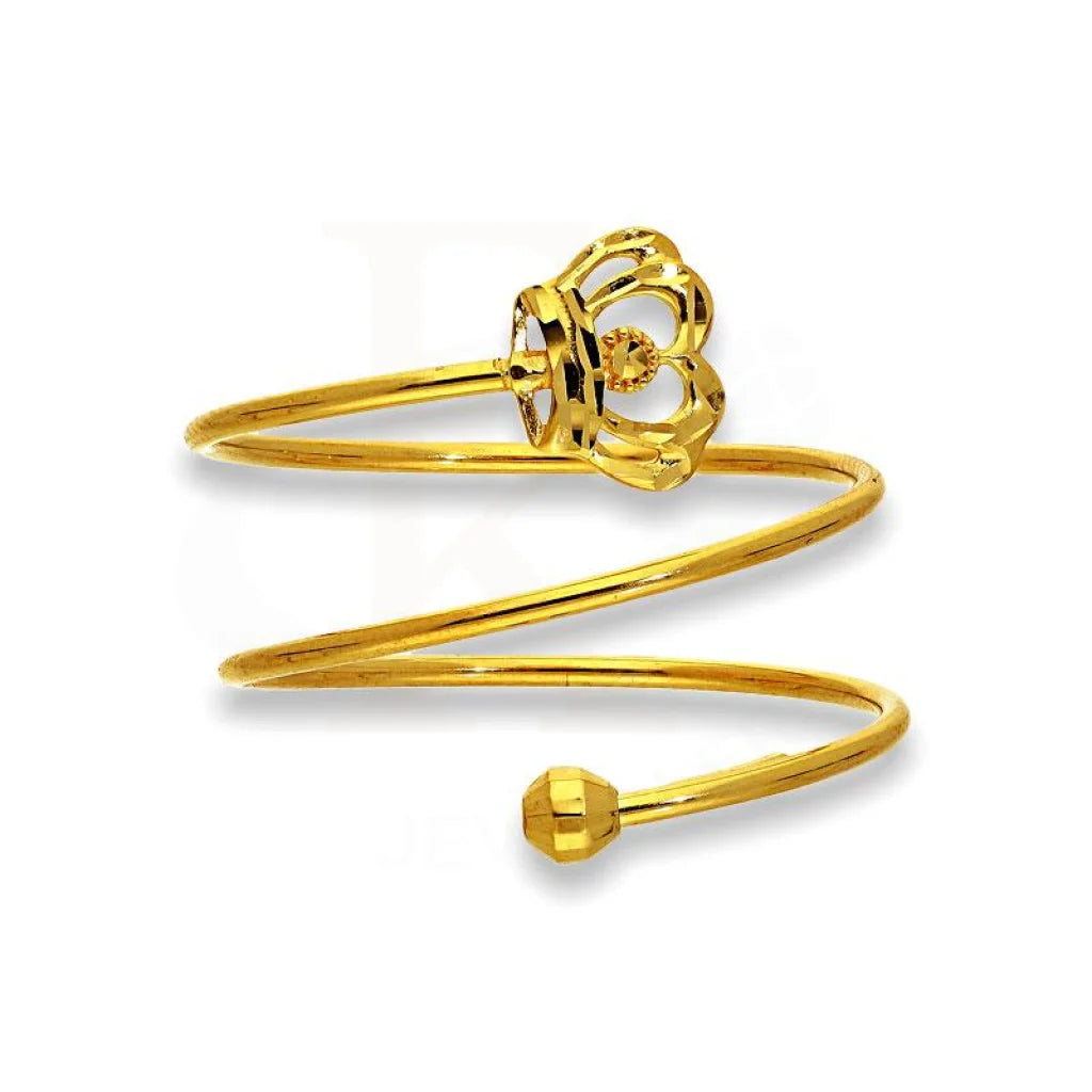 Luxury Wedding Ring for Anniversary-Gold Spiral Ring with Crown in 18KT - FKJRN18K2176