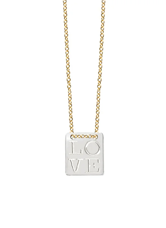 Layered Chain Necklace for Fashionistas-Love Tag Necklace