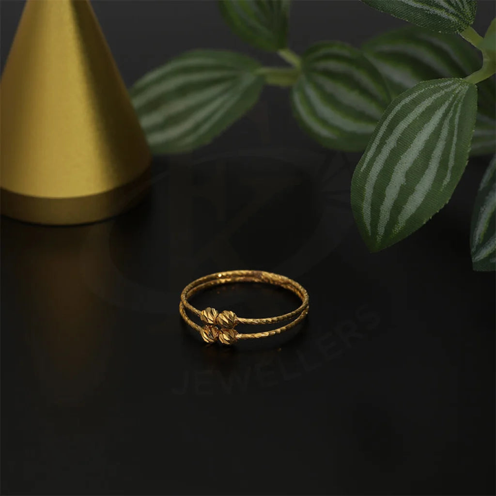 Rose Gold Ring for Stylish Women-Gold Balls Ring 21KT - FKJRN21KM5156