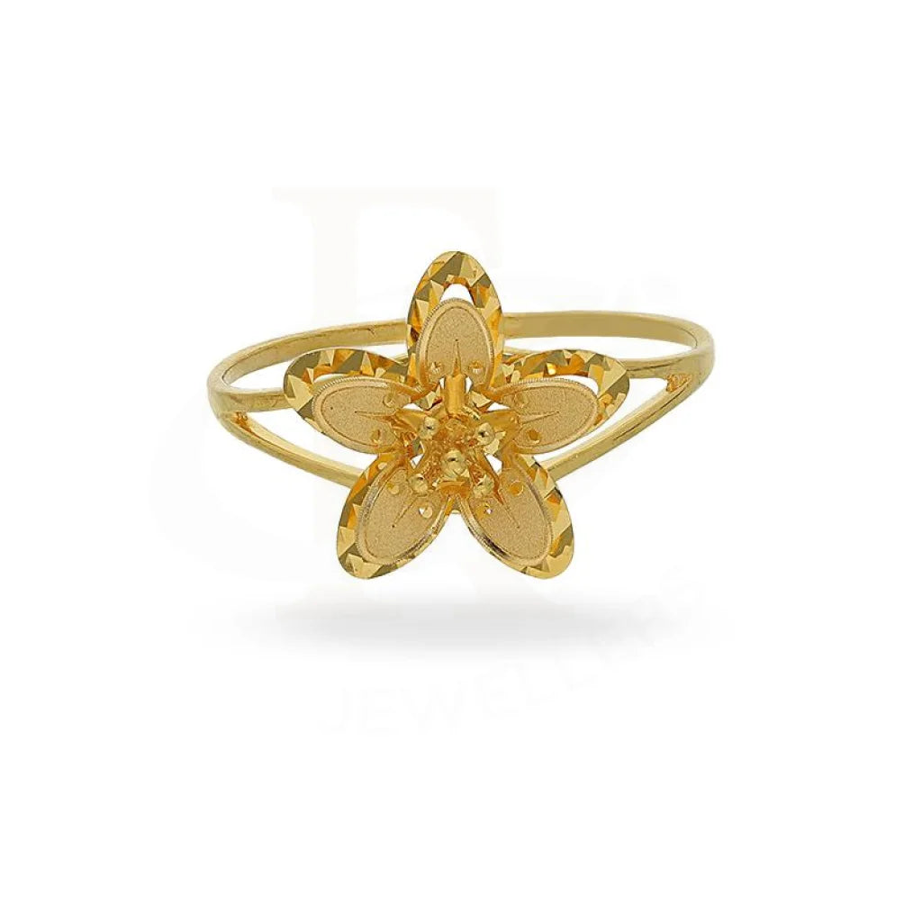 Multi-Stone Ring for Fashion Lovers-Gold Flower in Star Shaped Ring 21KT - FKJRN21K2608