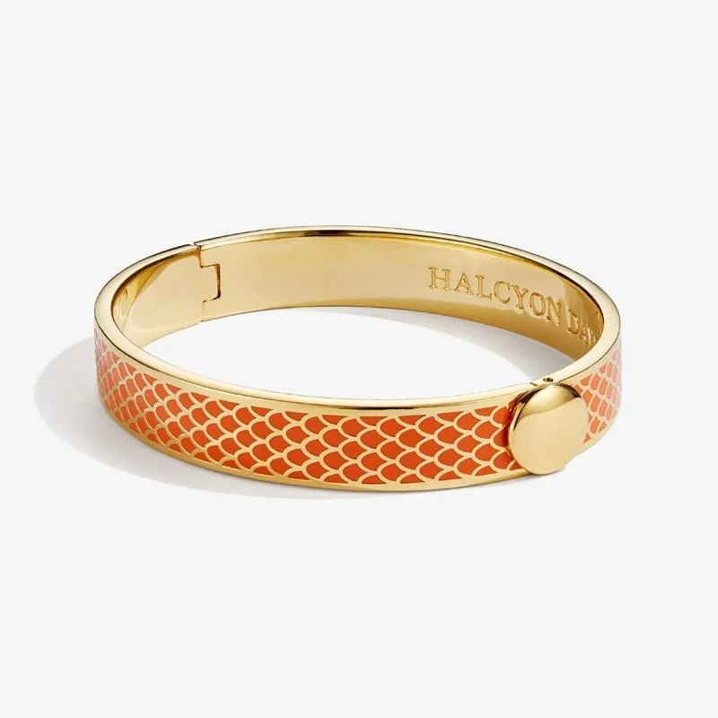 Personalized Bangle for Your Loved One-Salamander Orange & Gold Bangle