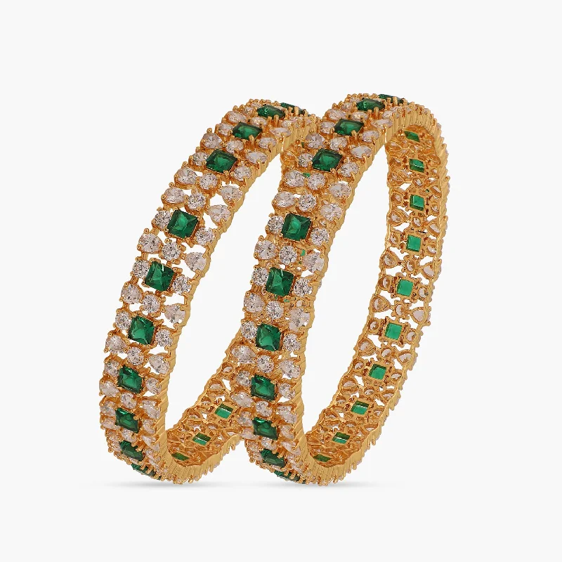 Luxury Wedding Bangles with Gemstones-Satina Delicate CZ Bangles