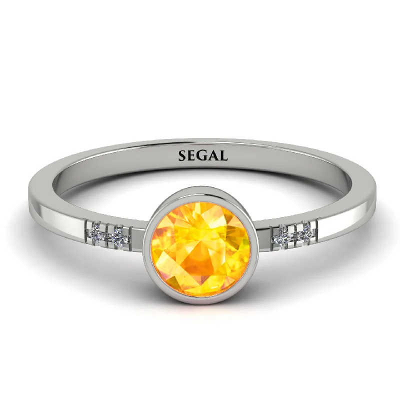 Classic Gold Ring for Men-Bezel Minimalist Yellow Diamond Ring - Kinsley No. 1003