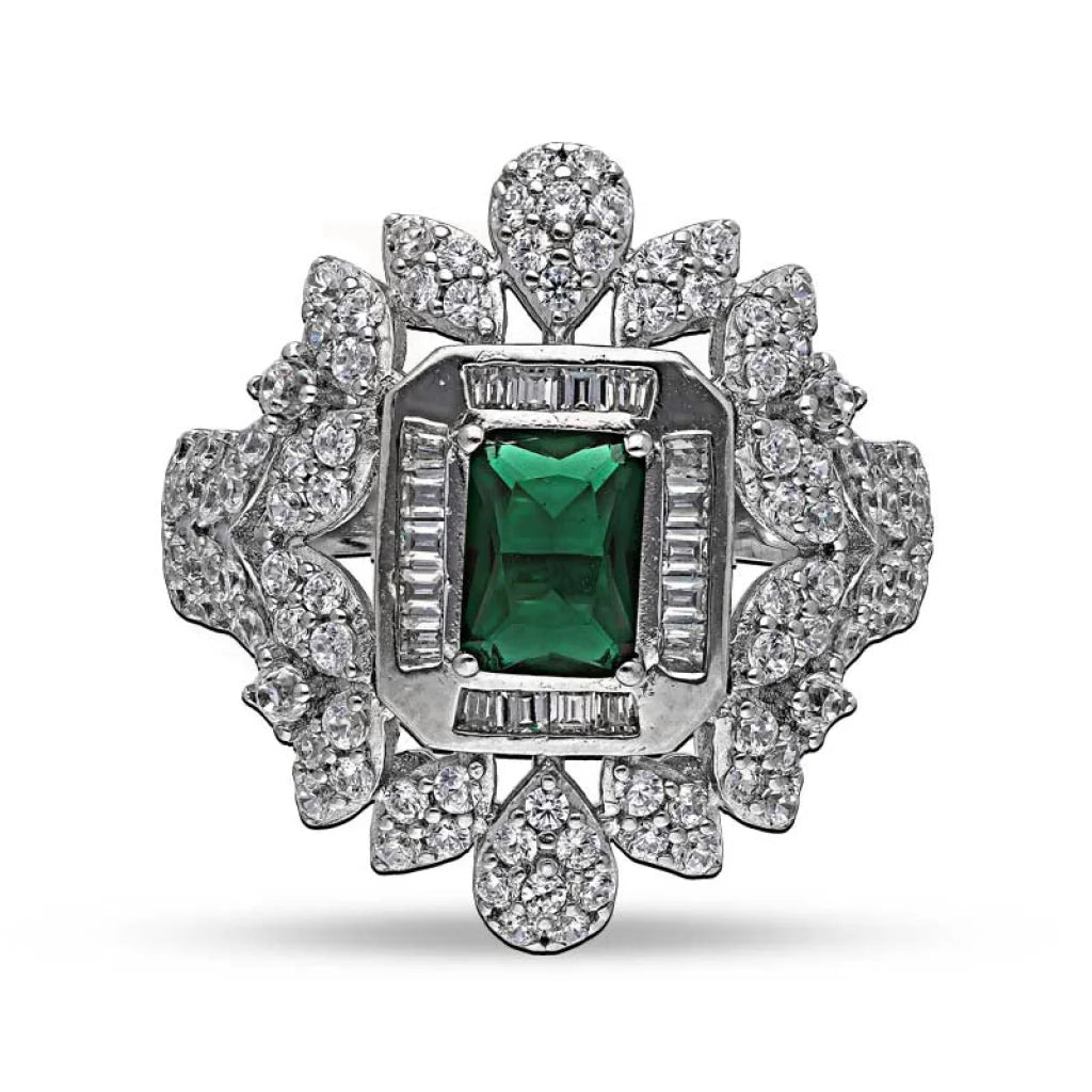 Solitaire Diamond Ring-Sterling Silver 925 Green Solitaire Ring - FKJRNSL3521