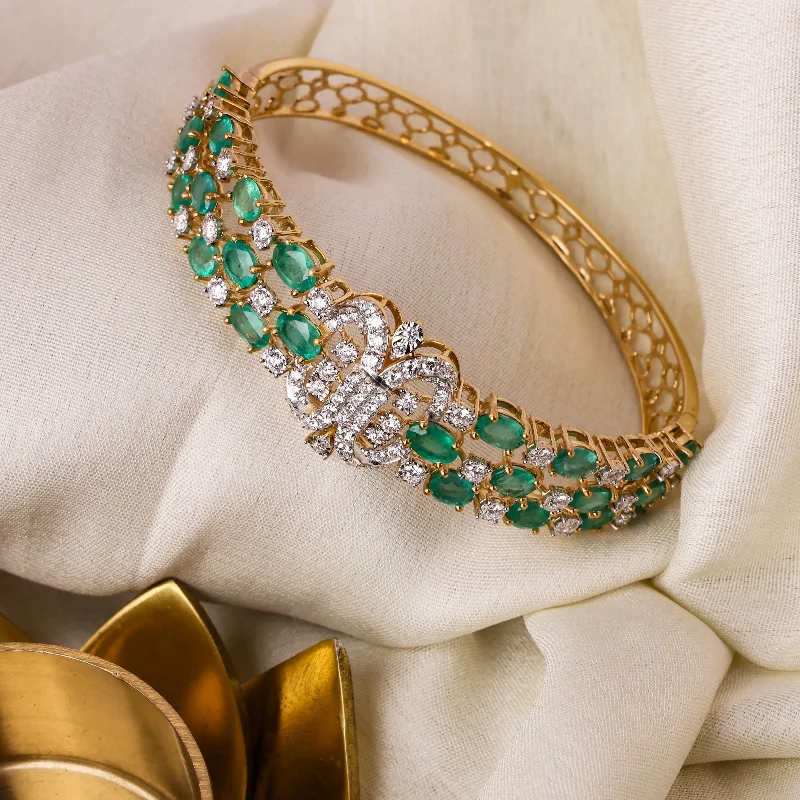 Colorful Bangles with Traditional Design-Diamond Bangle