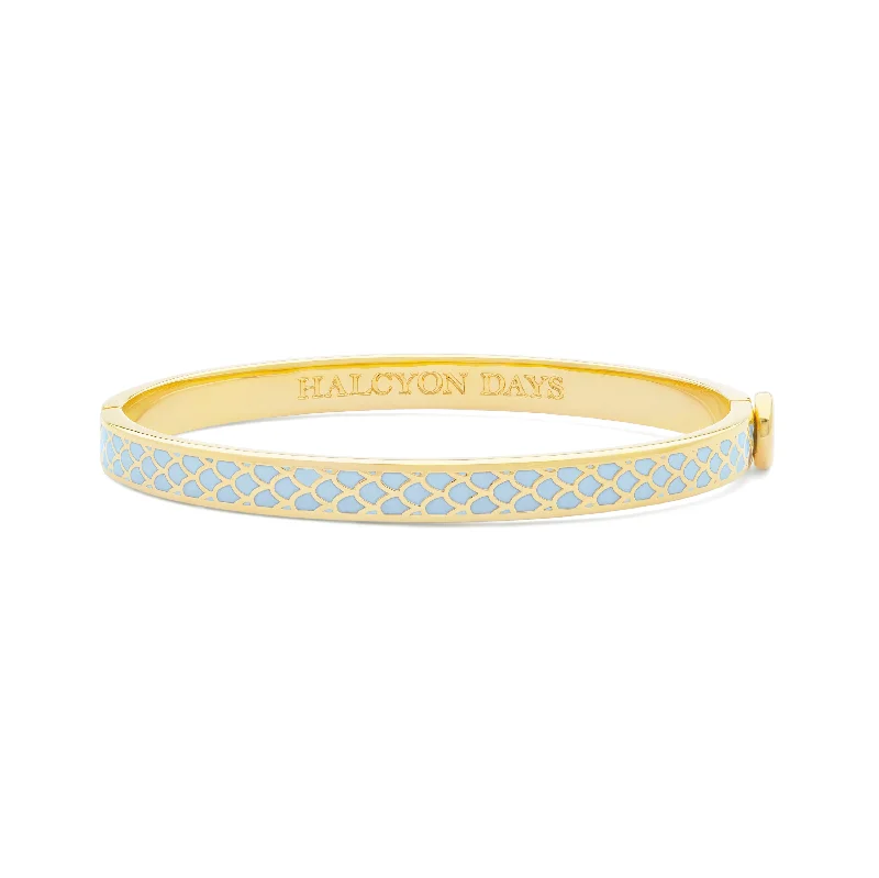 Customizable Bangles for Bridesmaids-Skinny Salamander Forget-me-Not & Gold Bangle