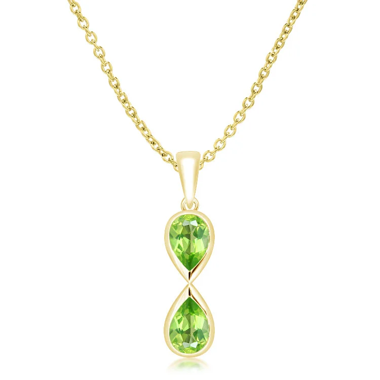 Minimalist Necklace for Every Day-Unique & Co Gold Vermeil Peridot Pendant Necklace