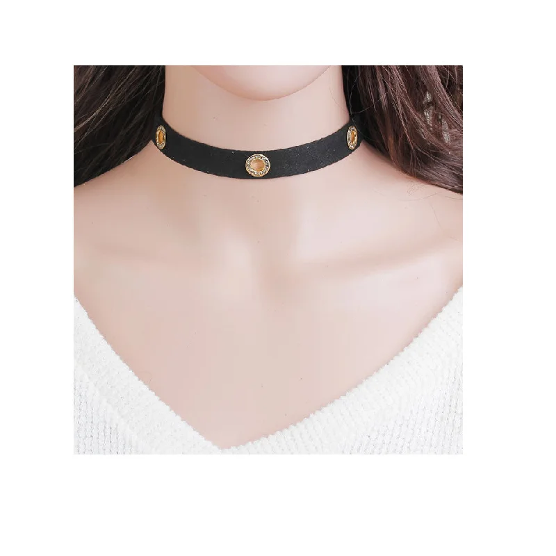 Elegant Chain Necklace for Casual Style-Sexy Sparkles Velvet Choker Necklace for Women Girls Gothic Choker Bolo Tie Corset Lace Chokers