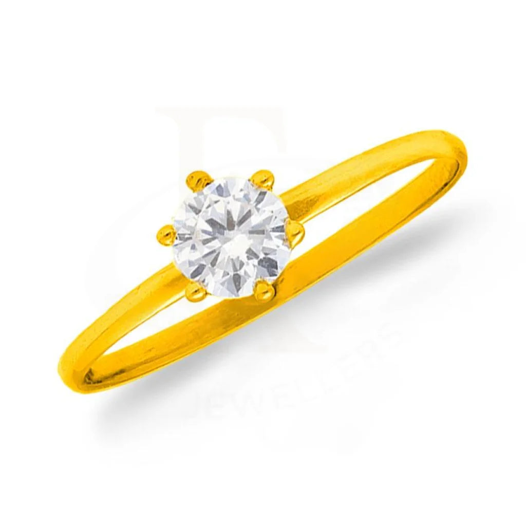 Classic Titanium Wedding Ring-Gold Solitaire Ring 18KT - FKJRN2065