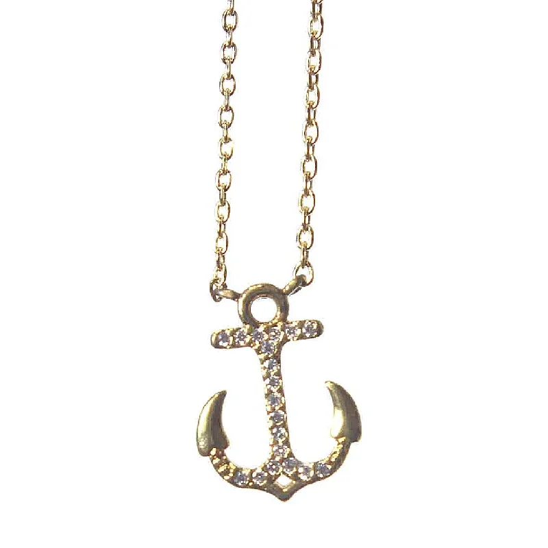 Chic Gold Necklace for Fashionistas-Secret Box™  Anchor Necklace, 14k Gold Dipped