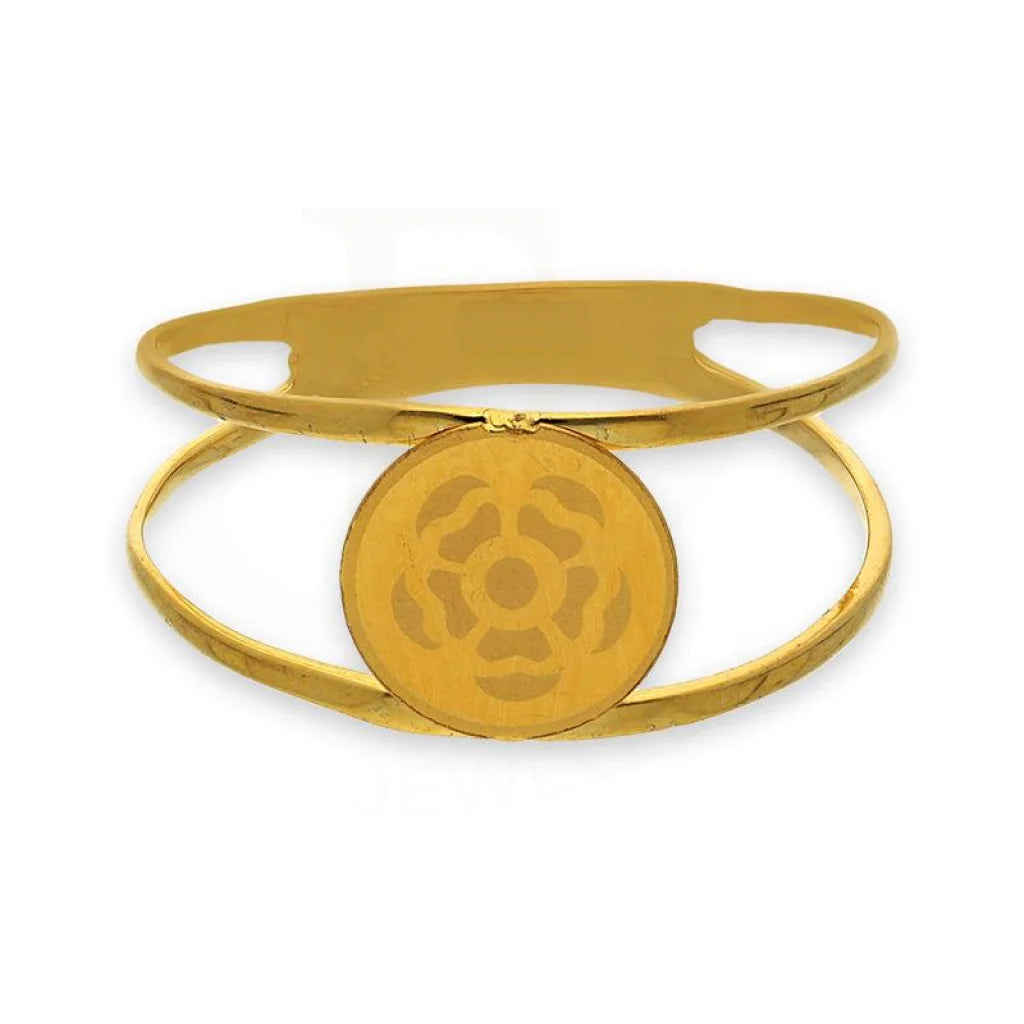 Classic Titanium Ring for Wedding-Gold Round Shaped Flower Ring 21KT - FKJRN21K2872