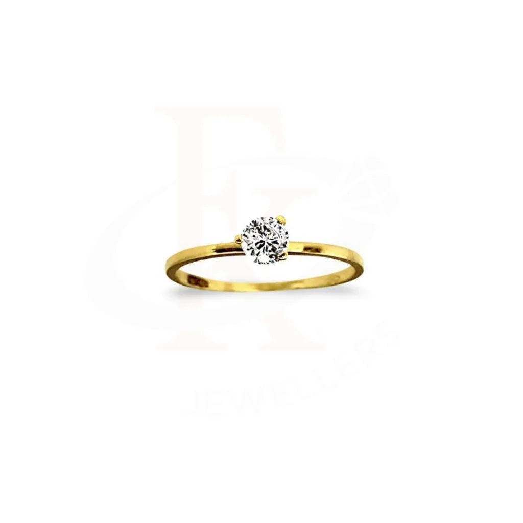 Designer Wedding Band for Women-Gold Solitaire Ring 18KT - FKJRN1318